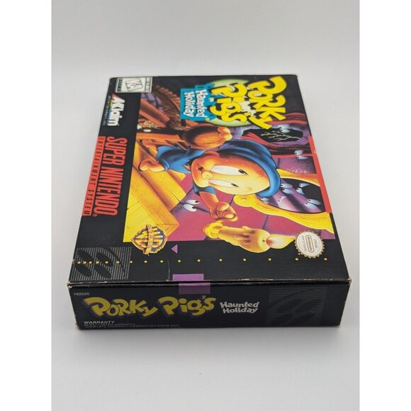 Porky Pig's Haunted Holiday (SNES Super Nintendo, 1995) Game & Box, Tested Works - Picture 5 of 12